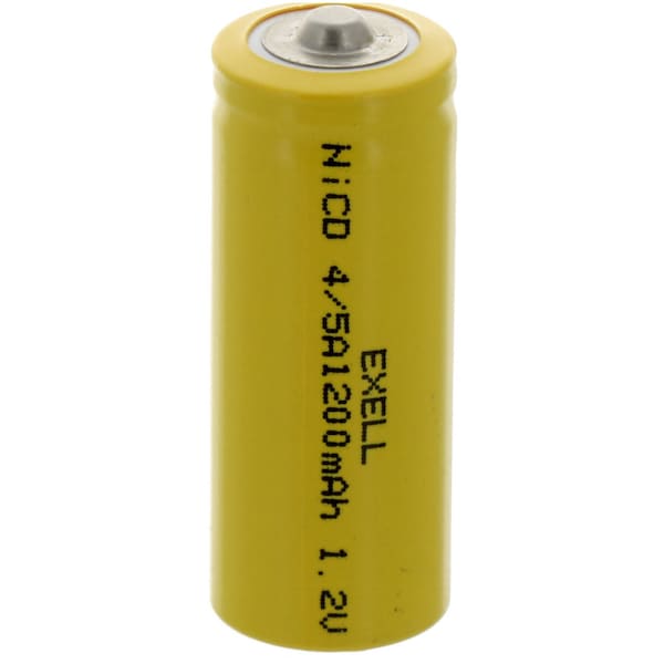 Exell Battery 4/5A 1.2V 1200mAh NiCD Button Top Rechargeable Battery EBC-301 - main